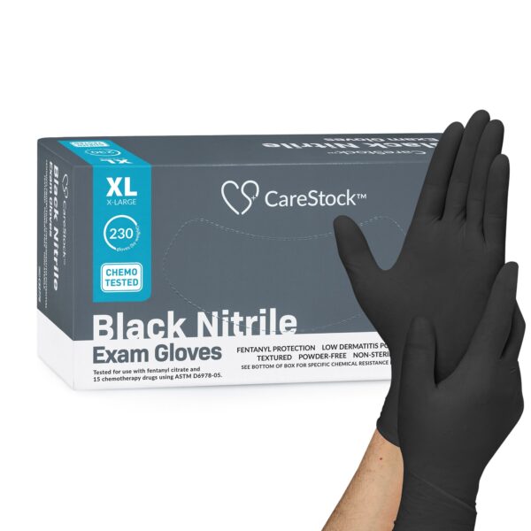 CareStock? Nitrile Exam Glove, Extra Large, Black