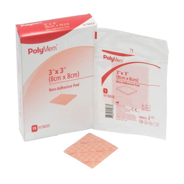 PolyMem? Nonadhesive without Border Foam Dressing, 3 x 3 Inch