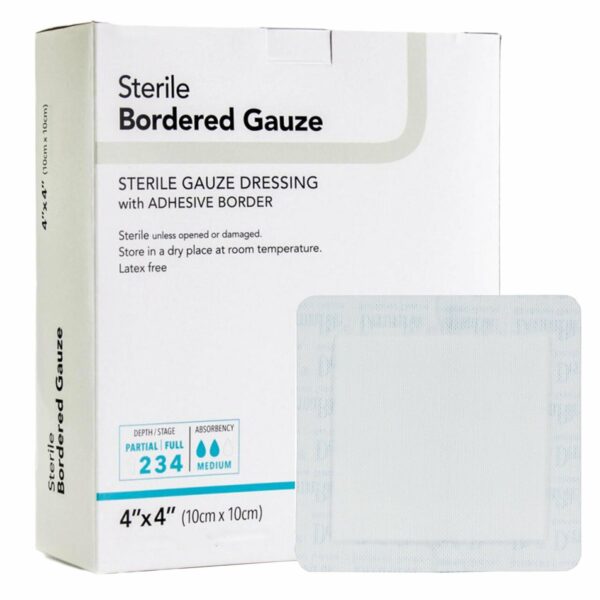 DermaRite? Adhesive Dressing, 4 x 4 Inch, White