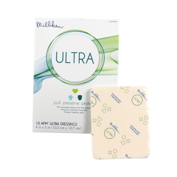 Ultra Nonadhesive without Border Foam Dressing, 4 x 5 Inch