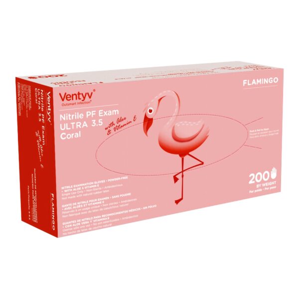 Ventyv? Ultra 3.5 Coral (Flamingo) Exam Glove, Medium, Coral