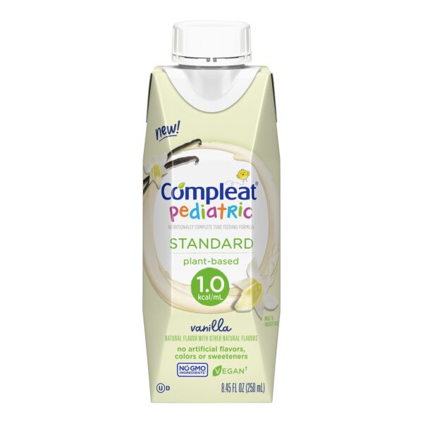 Compleat? Pediatric Standard Plant-Based 1.0 Cal Nutritionally Complete Tube Feeding Formula, Vanilla, 8.45-ounce carton