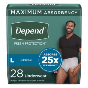Depend® Fresh Protection™ Men's Maximum Absorbency Underwear, Large, 28 ct.