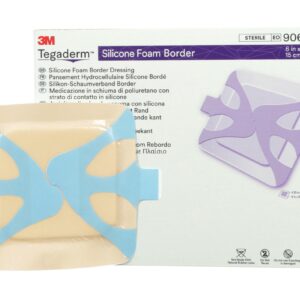 3M™ Tegaderm™ Silicone Adhesive with Border Silicone Foam Dressing, 6 x 6 Inch