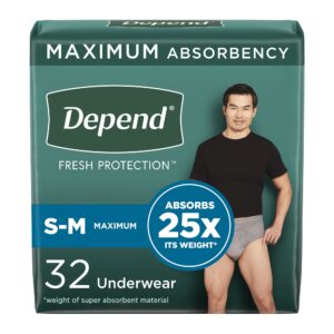 Depend® Fresh Protection™ Men's Maximum Absorbency Underwear, Small/Medium, 32 ct.