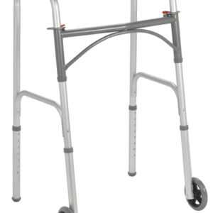Folding Walker Steel Two Button w/5 Wheels Case/4