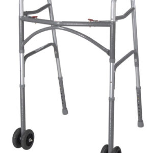 Bariatric Adult Folding Walker w/Wheels Double Button
