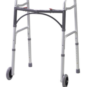 Walker Folding 2-Button Adult Alum w/5 Wheels (Drive)