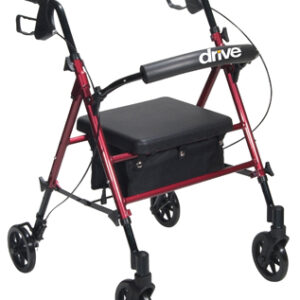 Rollator Aluminum w/Adj. Seat Height  Red