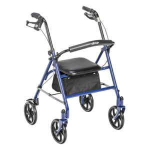 4 Wheel Steel Rollator w/7Â¥ Casters & Basket- Loop-Blue