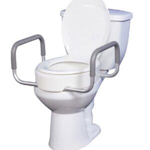 Elevated Toilet Seat w/Arms For Elongated Toilets T/F