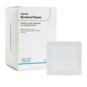 DermaRite® Gauze Adhesive Dressing, White, Sterile, 4 X 8 inch