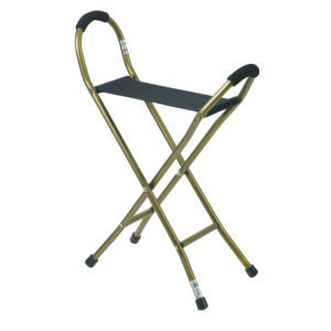 drive™ Bronze Quad Cane with Sling Seat, 34 Inch Height