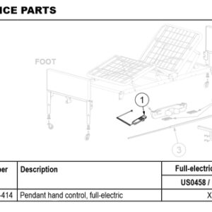 Pendant for Full Electric Bed (Patriot--#1801B)