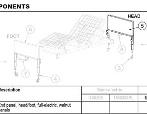 Bed End Panel for #1801B(Each) Walnut