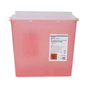 McKesson Prevent® Red Sharps Container, 1-1/4 Gallon, 10-3/4 x 10-1/2 x 4-3/4 Inch
