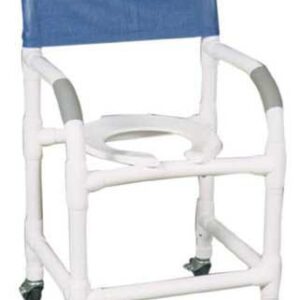 Shower Chair PVC w/ Blue Soft Seat Deluxe Elongated