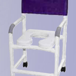Shower Chair 18 Wide w/Soft Seat Elongated Sq Pail/FR