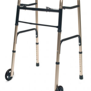 Walker Adult w/5 Wheels Folding Gold Case of 2