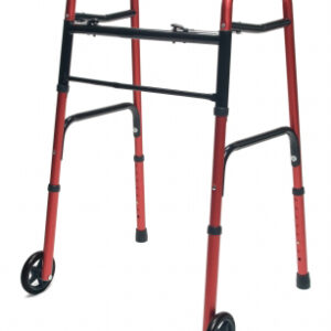 Walker Adult w/5 Wheels Folding Red Case of 2