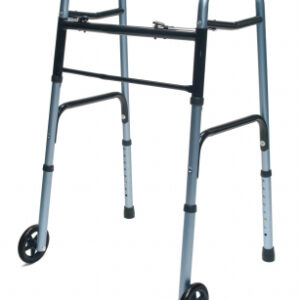 Walker Adult w/ 5 Wheels Folding Blue Case of 2
