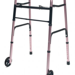 Walker Adult w/5 Wheels Folding Pink Case of 2