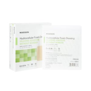 McKesson Silicone Gel Adhesive without Border Silicone Foam Dressing, 6 x 6 Inch