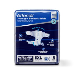 Attends® Overnight Bariatric Briefs, 5X-Large