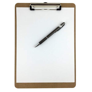 Clipboard  9 x 12ˆ   Hardboard Low Profile Clip