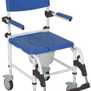 Shower / Commode Rehab Chair Aluminum w/Locking Rear Cstrs