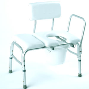 Bathtub Transfer Bench  Vinyl Padded  w/ Cut-out & Pail