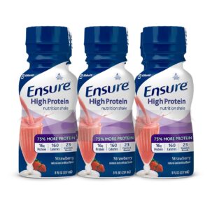 Ensure® Strawberry High Protein Nutrition Shake, 8-ounce bottle