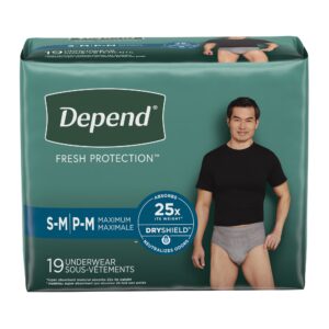 Depend® Fresh Protection™ Men's Maximum Absorbency Underwear, Small/Medium, 19 ct.