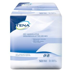 Tena® Dry Disposable Washcloths, 13 x 13.25 in.