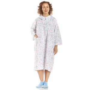 Flannelette Patient Gown Women Small-Medium Pink/Blue Floral