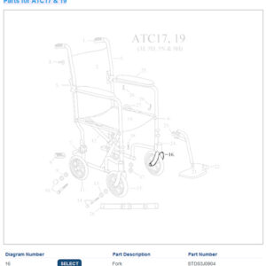 Front Fork for 10950 Transport Chairs