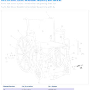 Front Axle Bolt only for Silver Sport II Wheelchair