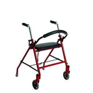 Rollator  Push Down Brake  Red