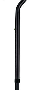 Standard Offset Walking Cane Adjustable Aluminum  Black