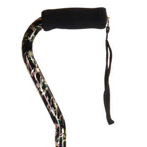 Offset Handle Aluminum Cane Color Black Camo     (Each)