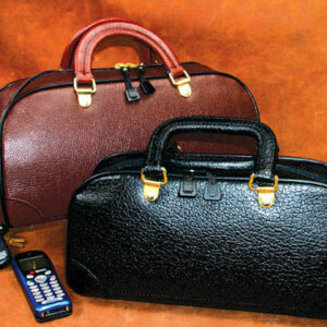 Zipper Physician Bag 12  Black Pebble Leather