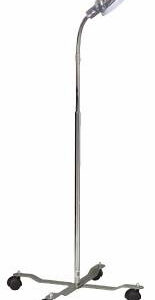 Gooseneck Exam Lamp - Chrome Mobile Base - 3 Prong Plug