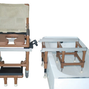 Dual Commode Shower/Transf PVC Chair Deluxe/Wood-Tone
