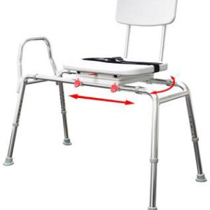 Snap-N-Save Sliding Transfer Bench Swivel Seat/Back