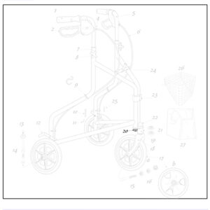 Bolt only for 3 Wheel Rollator