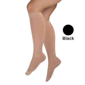 Firm Surg Wgt Stkngs Md Black 20-30mmHg Below Knee Clsd Toe