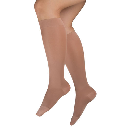 Ladies' Sheer Firm Support Lg 20-30mmHg Knee Highs Beige