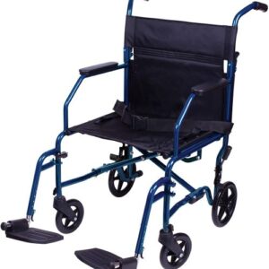 Transport Chair  19   Steel Metallic Blue  Folding