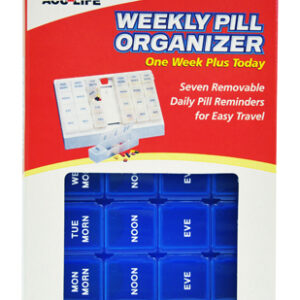 Pill Organizer Weekly w/28 Com One Week Plus Today'  Blue