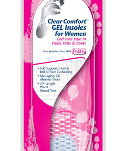 Clear Comfort Gel Insoles for Women (Fits Sizes 6-10) Pair
